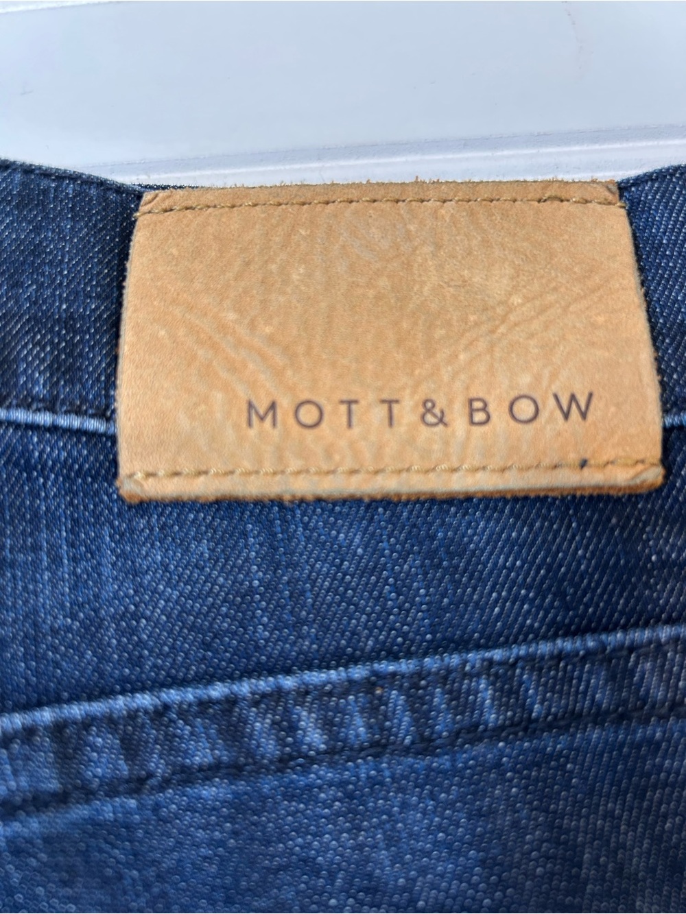 Mott & Bow Mosco Jeans Mens 31x32 Dark Wash Indigo Denim Straight Slim Stretch - Picture 14 of 15